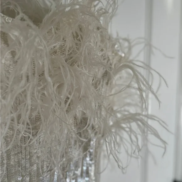 audrey adele adelaide feather & sequin mini dress Audrey Adele Sequin Feather Mini Dress